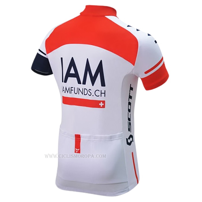 2016 Ropa Ciclismo IAM Rojo Azul Mangas Corta y Culotte Corto